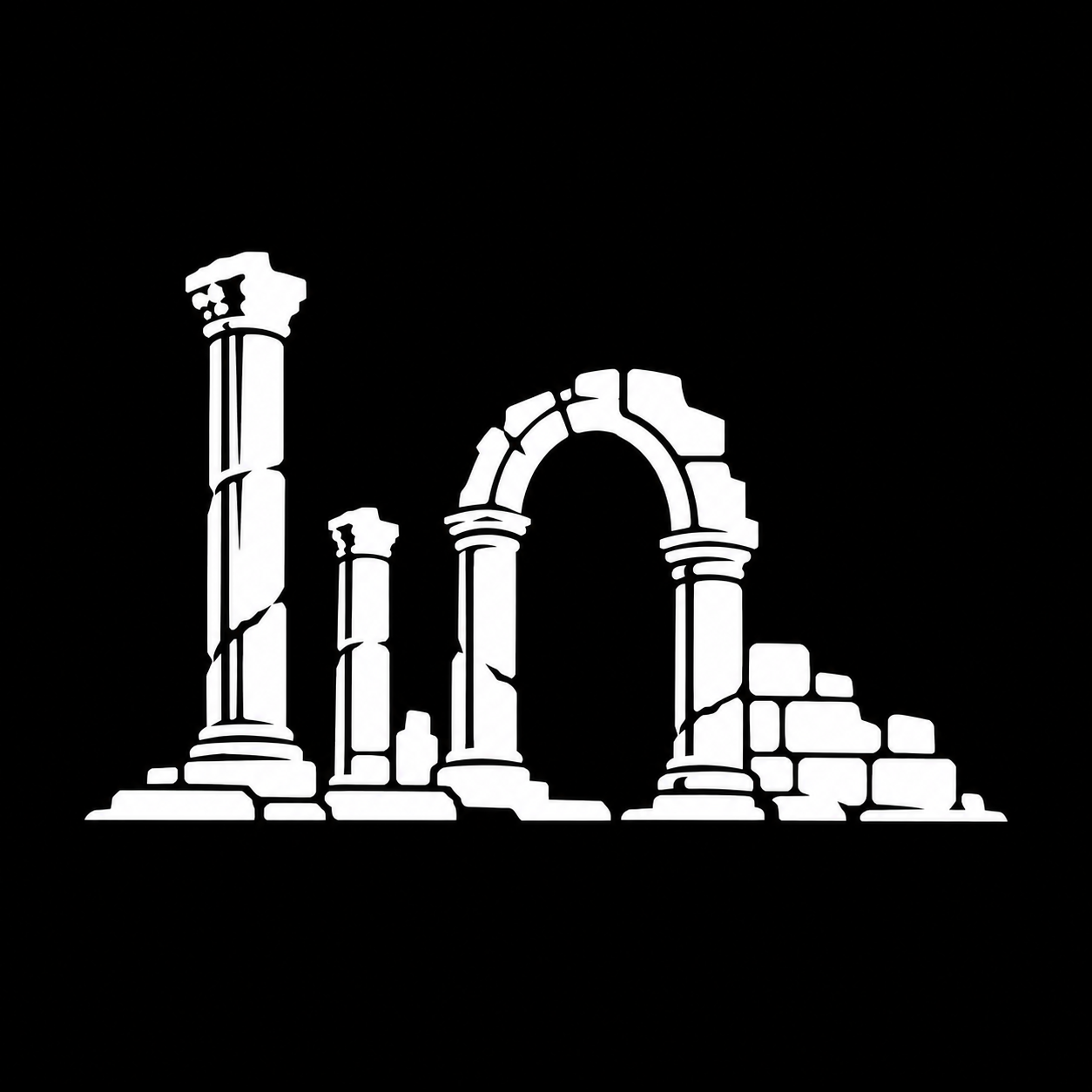 Carthage Learning ruins emblem: classical columns and a surviving arch